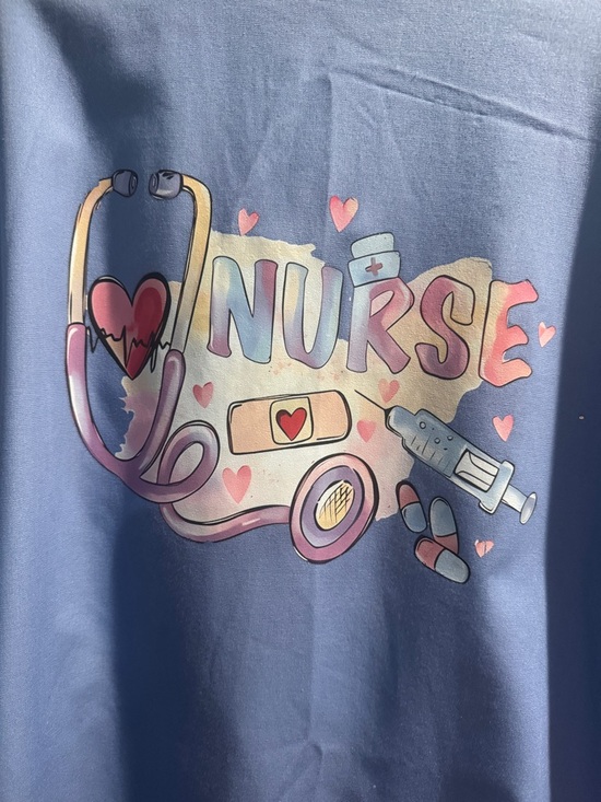 The Unbranded Brand Jackets & Blazers - Nurse Graphic jacket - Blue with Pastel Medical Print
